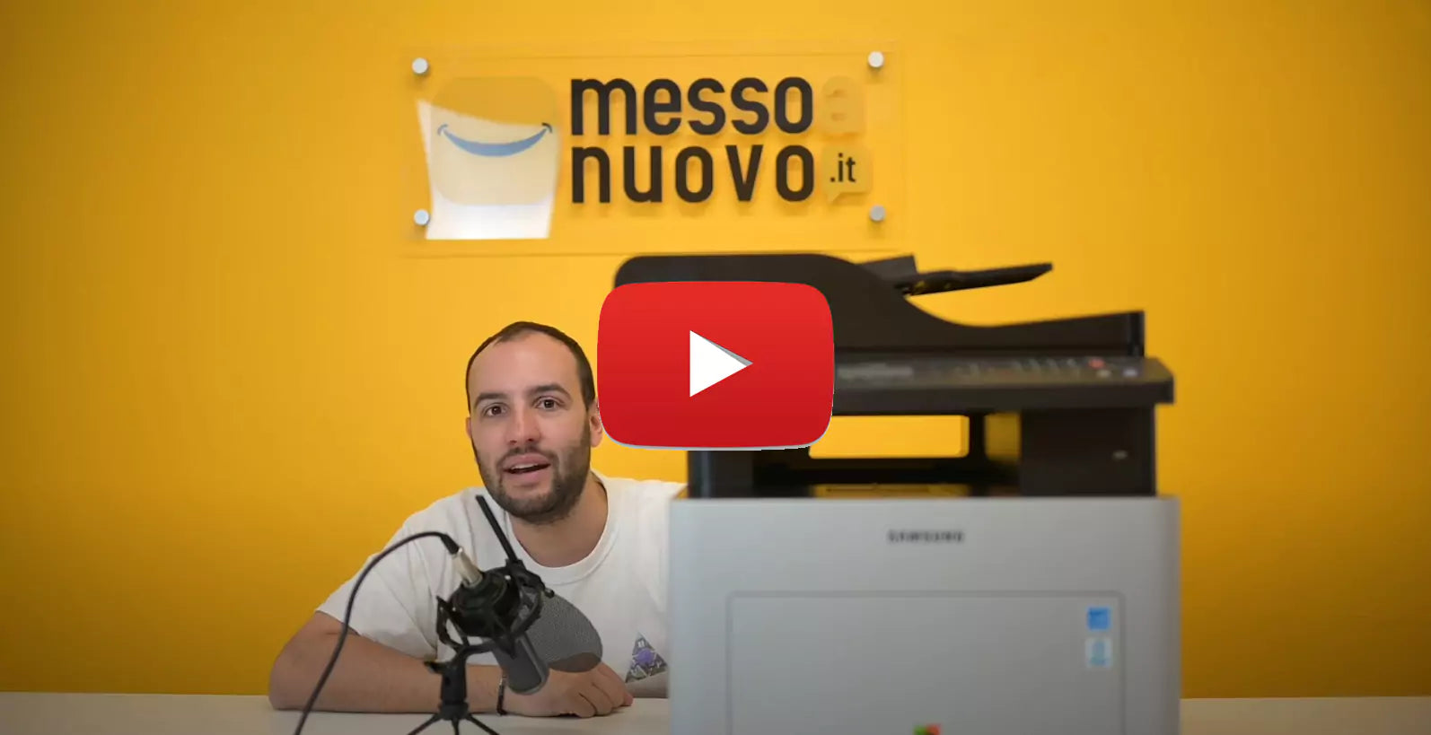 **Alt text (in Italian):**
Recensione Samsung CLX-6260FR: stampante laser a colori multifunzione.