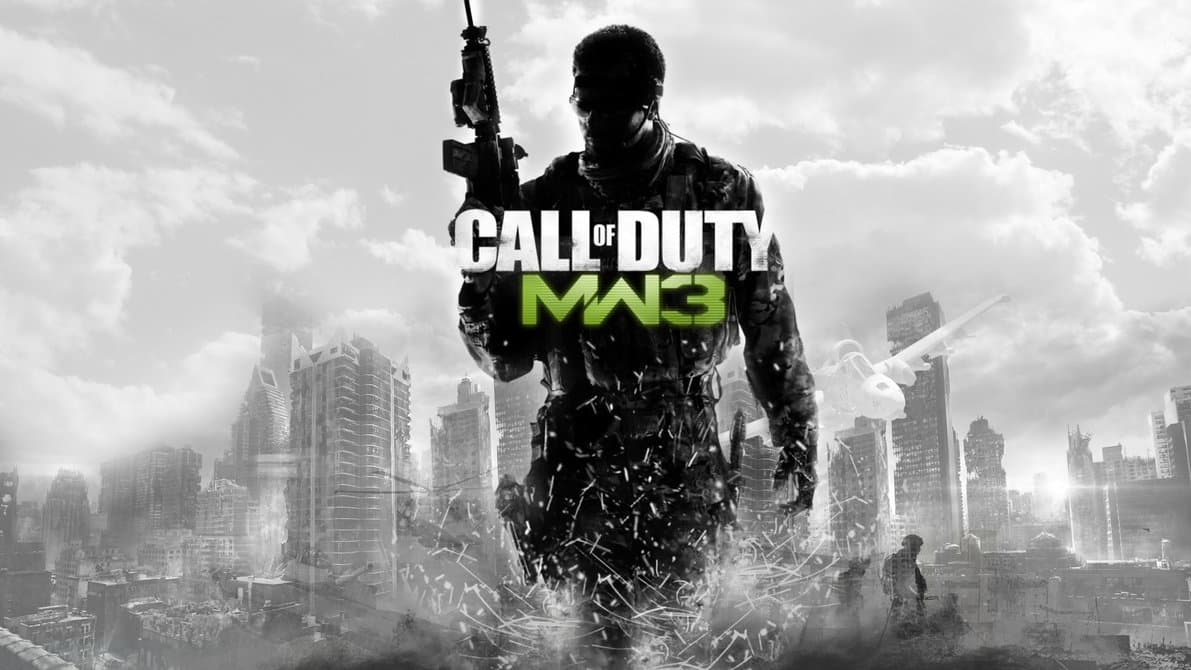 **Alt text (in Italian):**
Soldato armato in città distrutta per Call of Duty Modern Warfare 3.