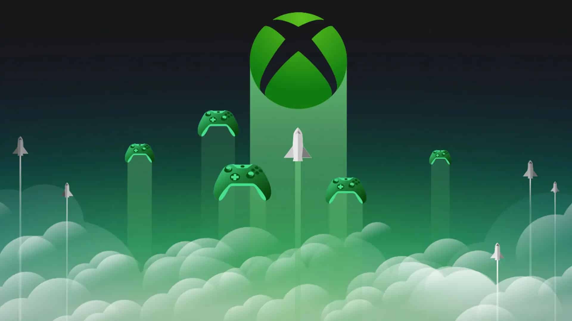 Alt text (in Italian):Xbox Cloud Gaming: controller e razzi tra le nuvole per il servizio Project XCloud