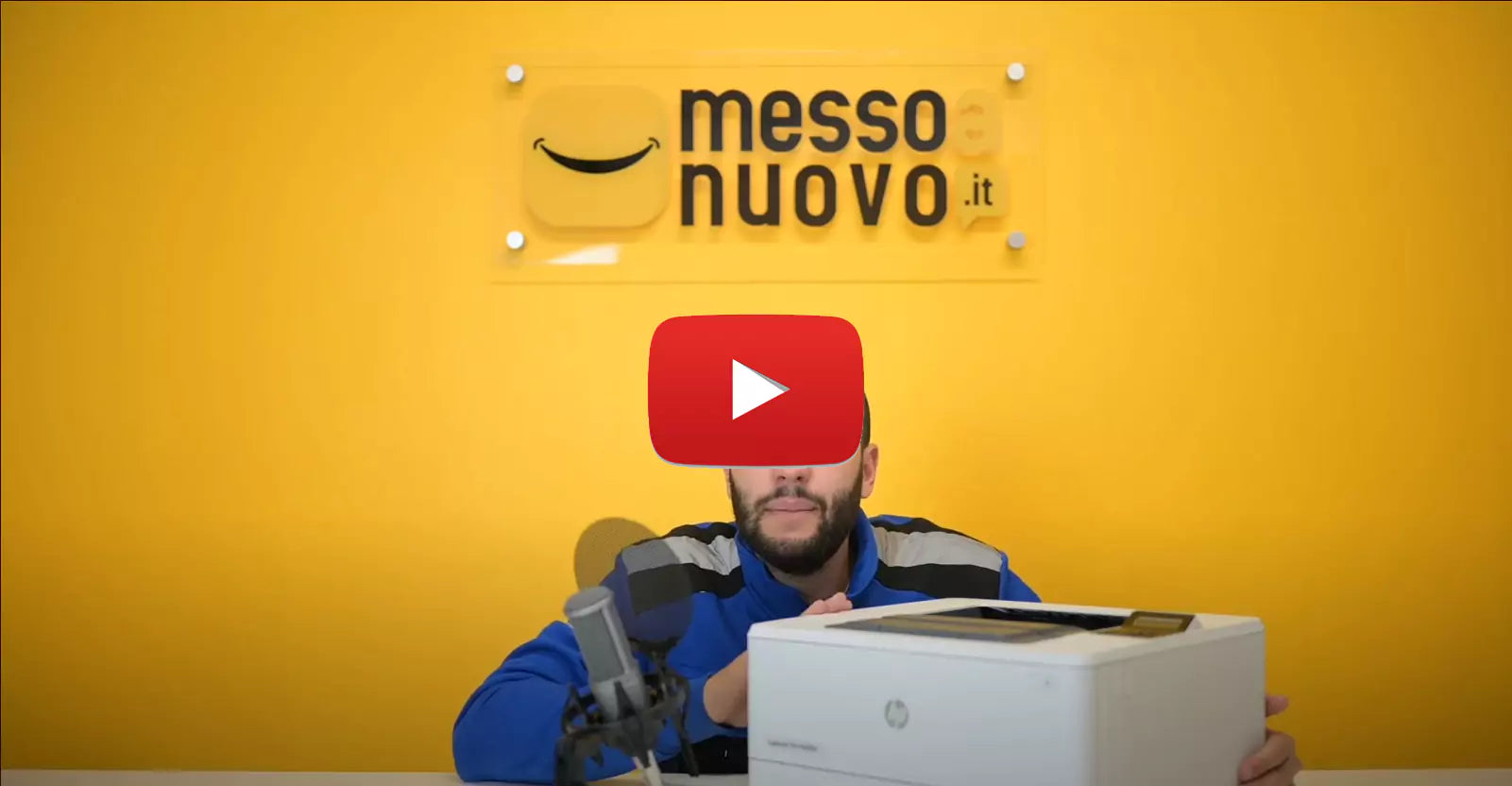 **Alt text (in Italian):**
Recensione HP LaserJet Pro M402D ricondizionata da MessoNuovo.it
Questo alt text è ottimizzato per la SEO e riflette il contenuto del video, evidenziando il marchio e il prodotto protagonista della recensione.