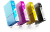 Cartucce di inchiostro CMYK colorate per stampanti, ricambi e consumabili. Cartucce di inchiostro CMYK colorate per stampanti, ricambi e consumabili.