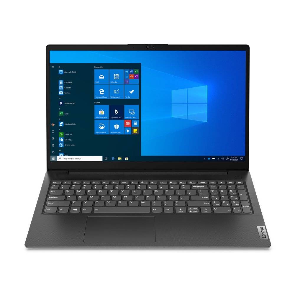 Notebook Lenovo V15 G2 15.6'' FullHD con tastiera full-size e display acceso, parte del Bundle Lenovo V15 G2 + Monitor e Docking