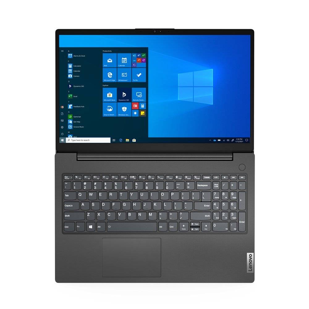 Notebook Lenovo V15 G2 15.6'' FullHD con tastiera full-size e display acceso, parte del Bundle Lenovo V15 G2 + Monitor e Docking per lavoro e connettività