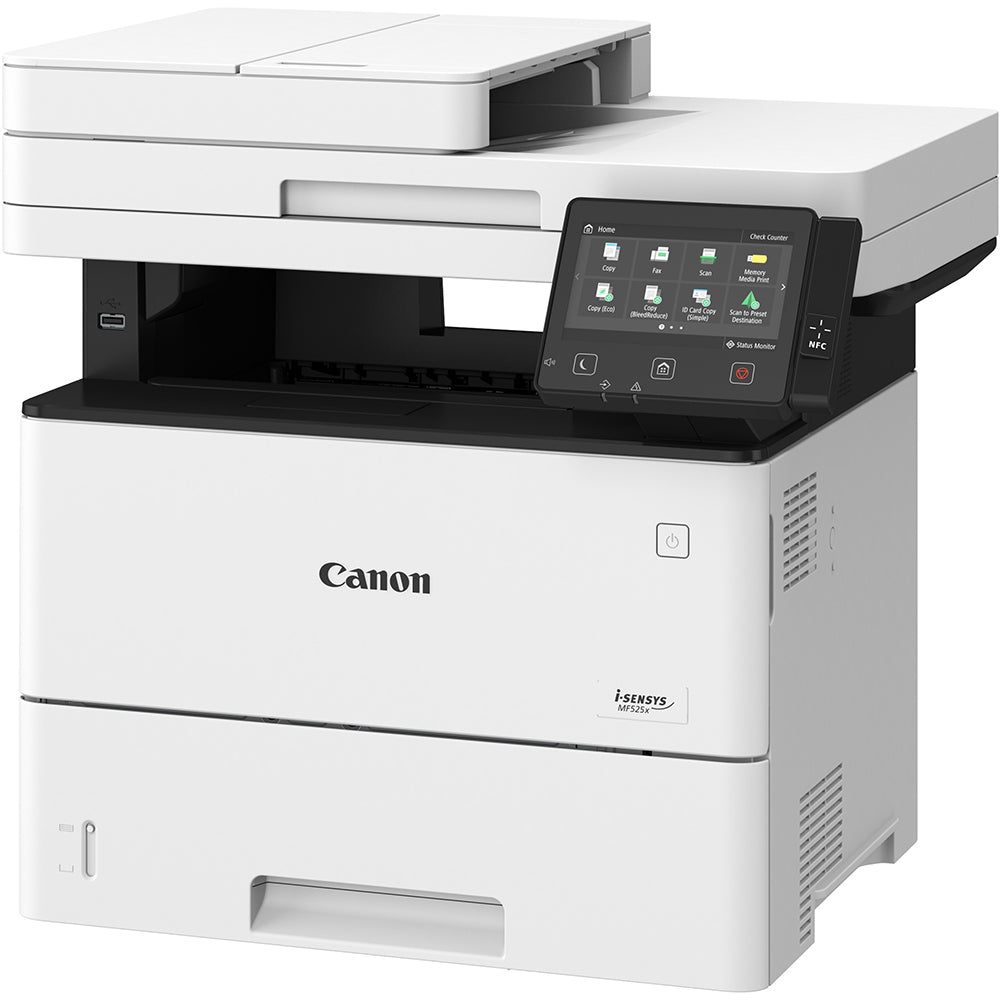 Canon i-SENSYS MF525x multifunzione laser WiFi con interfaccia intuitiva e design compatto, adatta a flussi di lavoro intensi e sicuri.