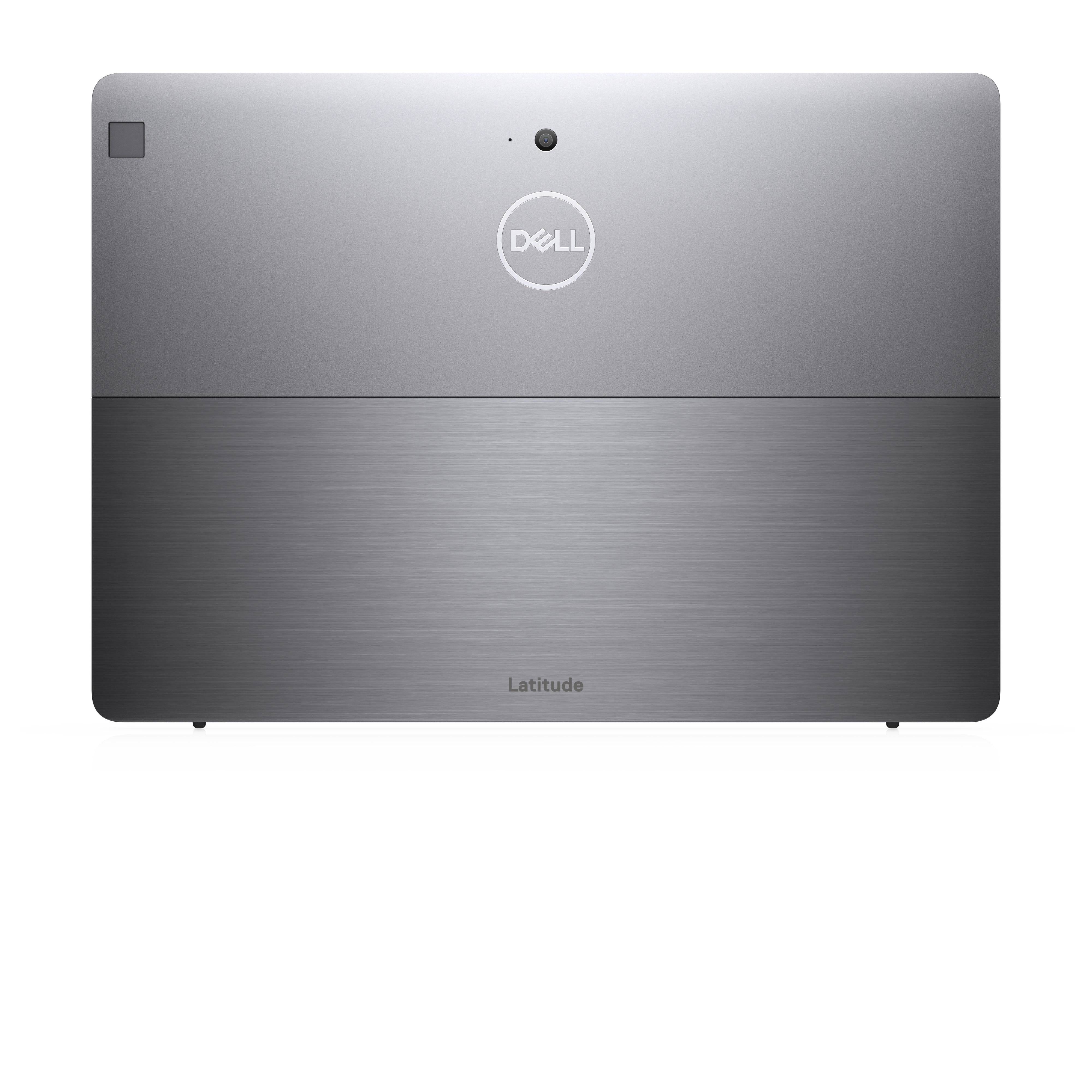 Retro del DELL Latitude 7200 con logo e supporto integrato, design elegante per un notebook professionale ricondizionato.