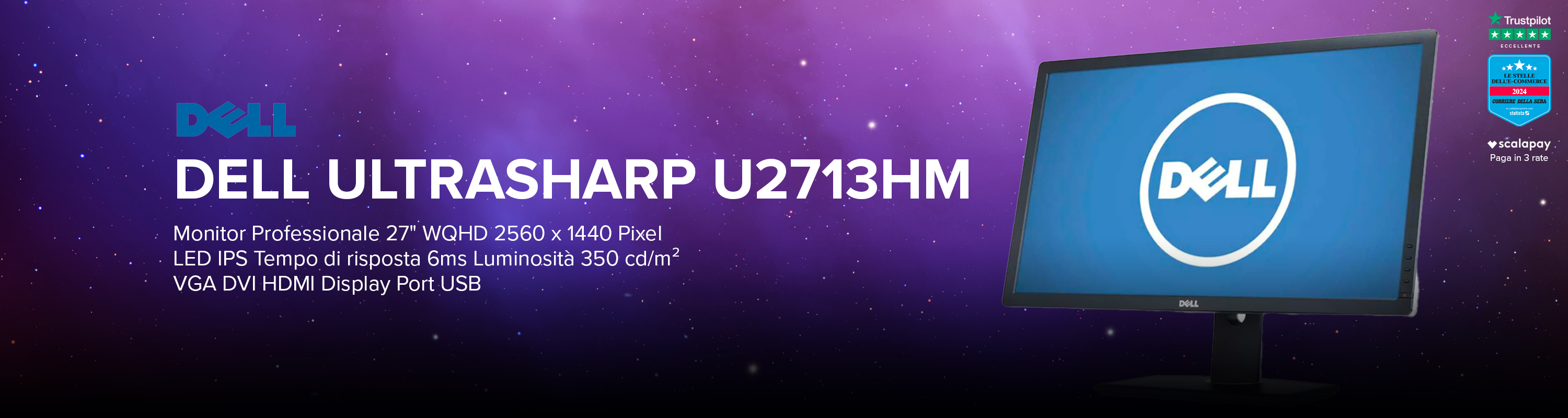 DELL UltraSharp U2713HM Monitor Professionale 27" WQHD