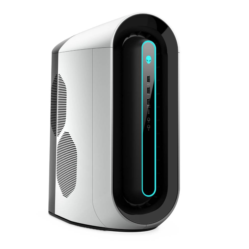 PC Gaming Dell Alienware Aurora R10 con design futuristico, Ryzen 9 e RTX 3080Ti, ideale per prestazioni estreme in ambito gaming e grafica.