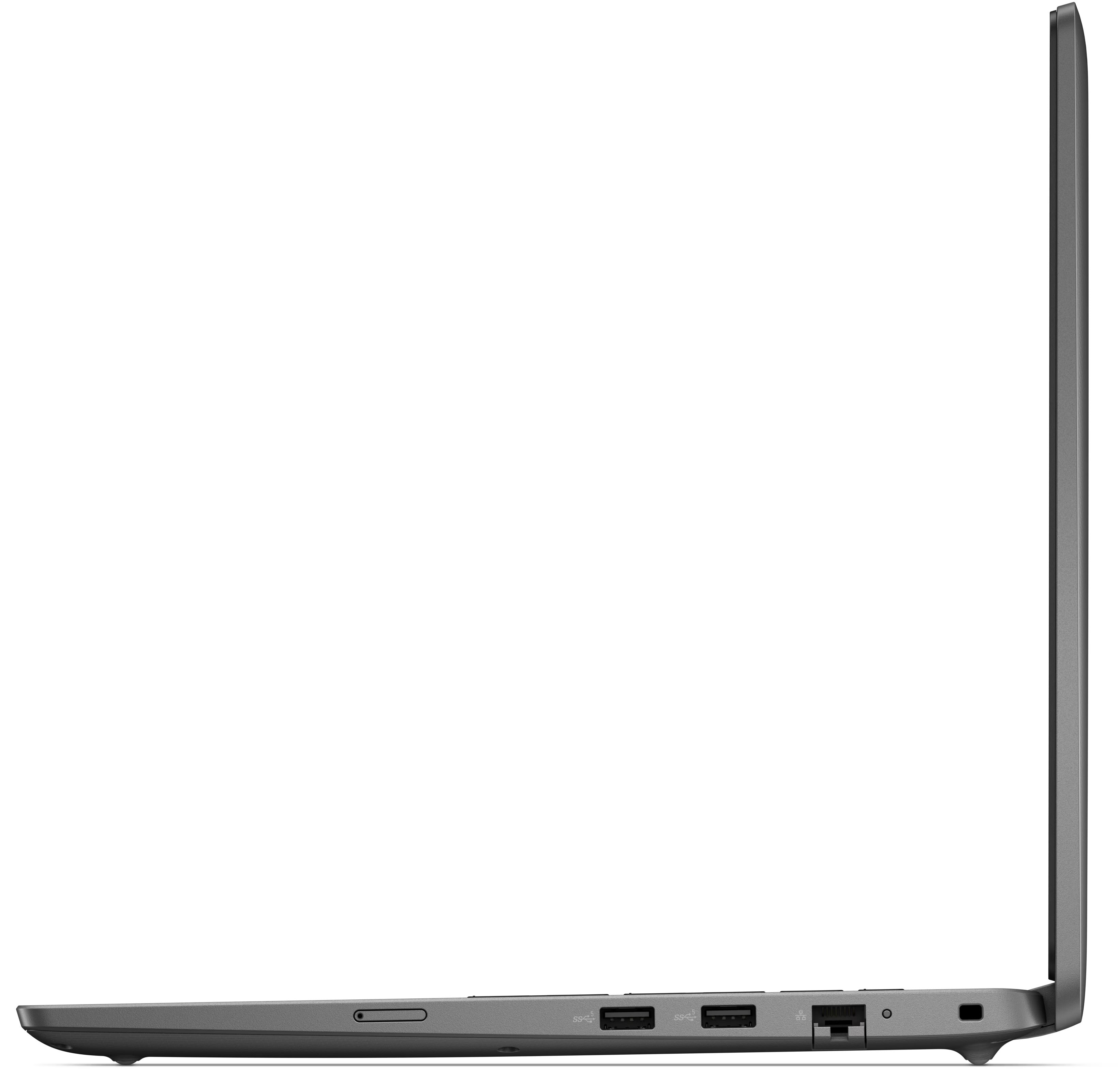 Profilo laterale destro del Dell Latitude 3550 i7 con porte USB e Ethernet, notebook ad alte prestazioni per ambienti professionali.