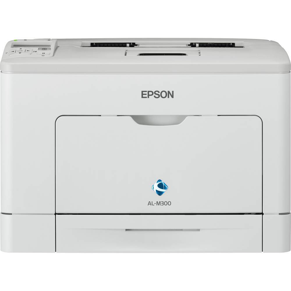 Stampante Epson AL-M300 monocromatica compatta. Ideale per stampe rapide e affidabili in ambienti d’ufficio.