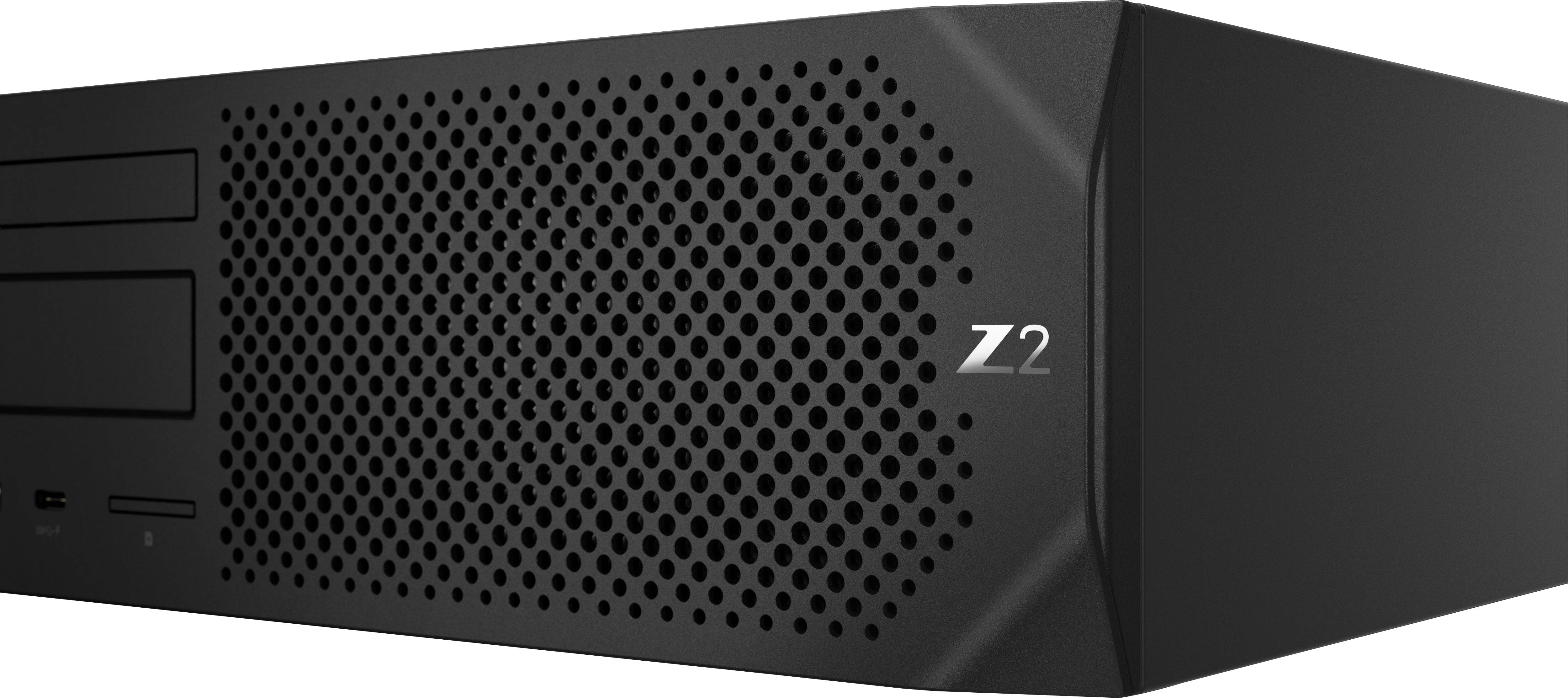 Primo piano sulla griglia laterale della HP Z2 G4 SFF, design compatto e ventilazione ottimizzata per prestazioni stabili e silenziose.