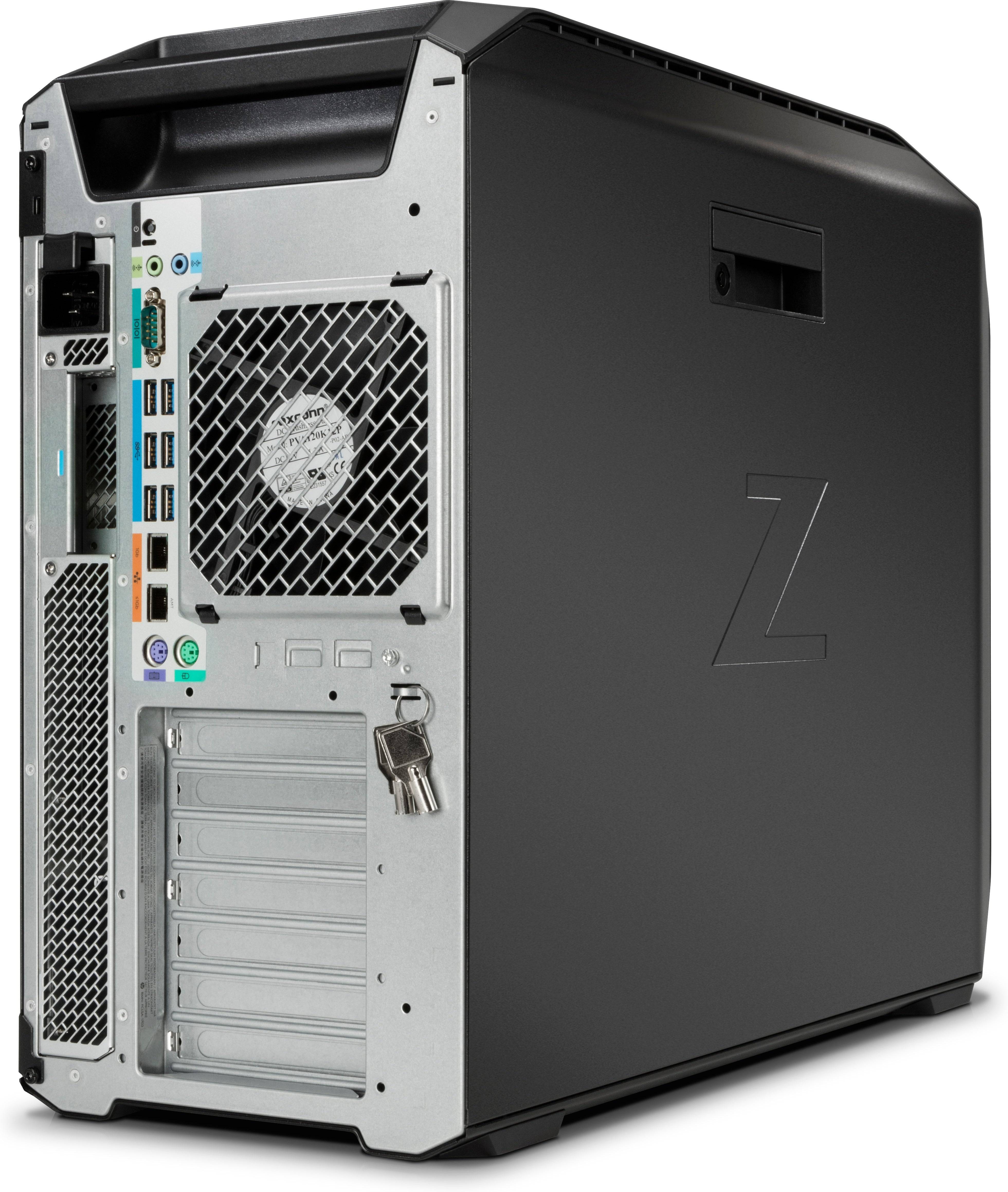 Retro della workstation HP Z8 G4 con porte multiple e sistema di raffreddamento avanzato, ideale per uso server.