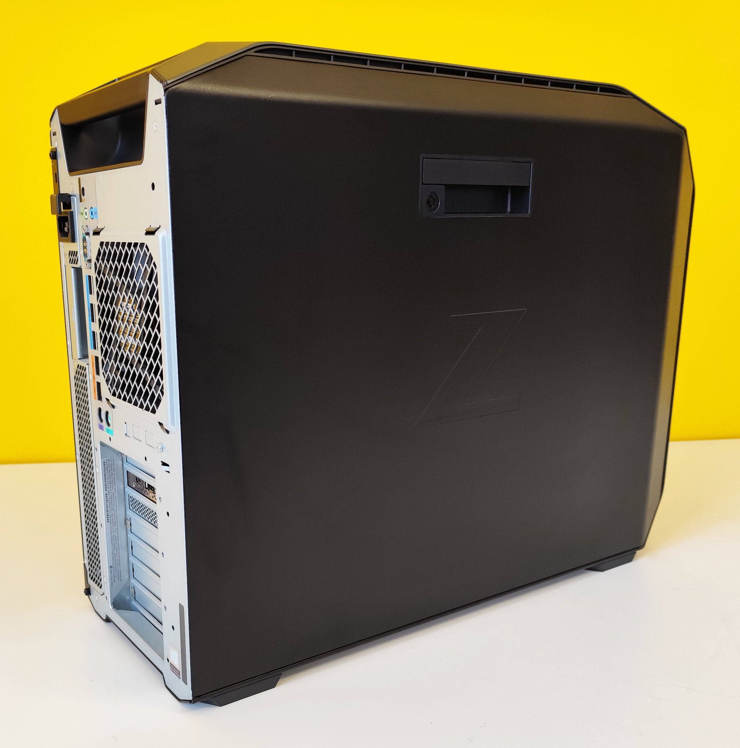 Workstation HP Z8 G4 Tower con doppio Xeon Gold e Nvidia RTX 4000, vista laterale del case nero con maniglia integrata. Ideale per uso professionale.