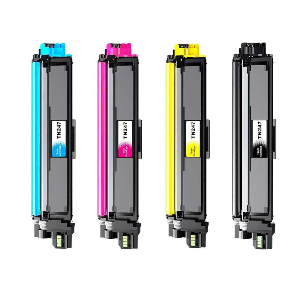 Kit Toner Compatibile TN247 per Brother DCP-L3550CDW - Alta Capacità, Nero 3000 copie, Colori 2500 copie