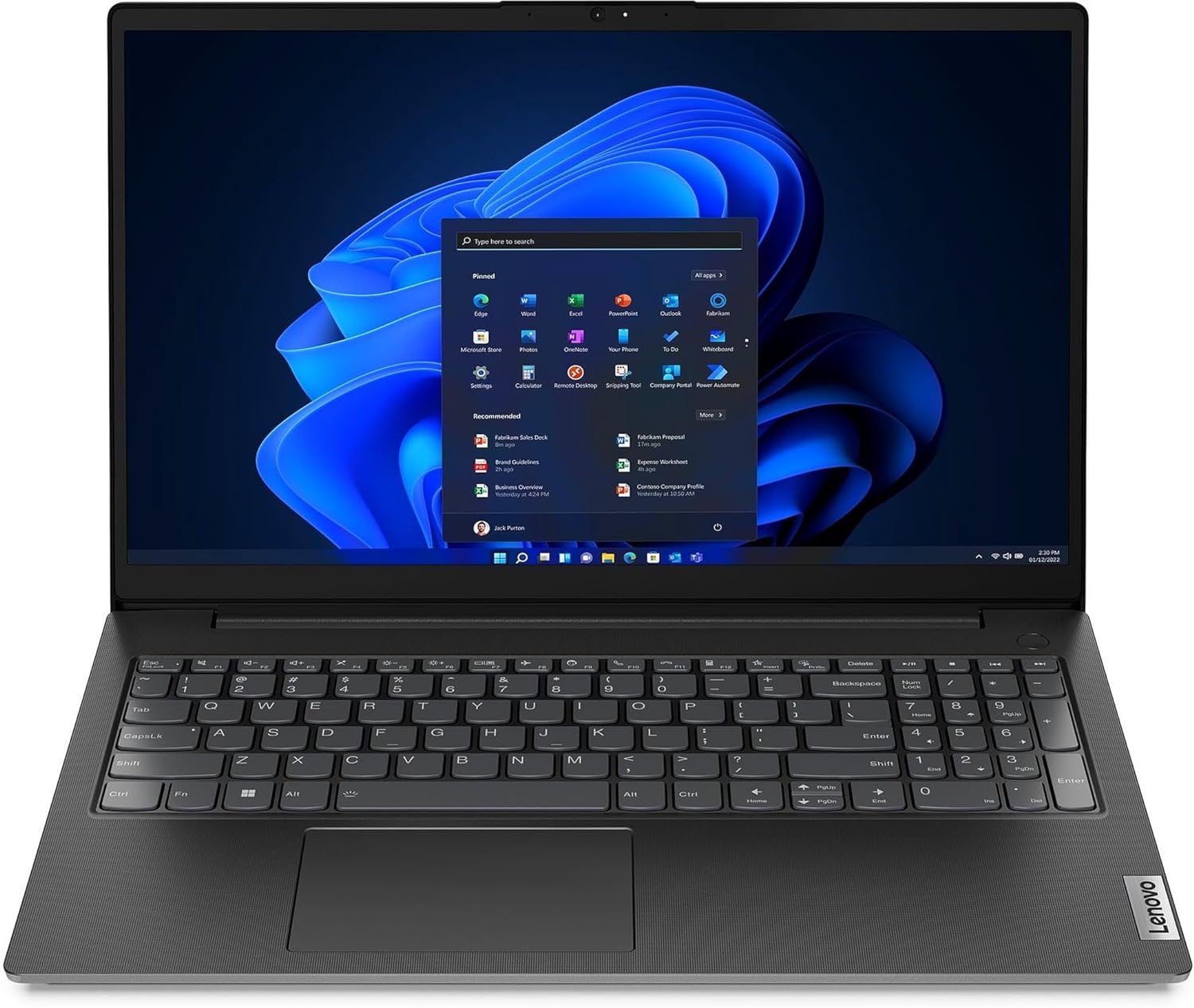 Notebook Lenovo V15 G4 con display FullHD da 15.6 pollici, tastiera completa e sistema operativo Windows 11, perfetto per uso professionale.