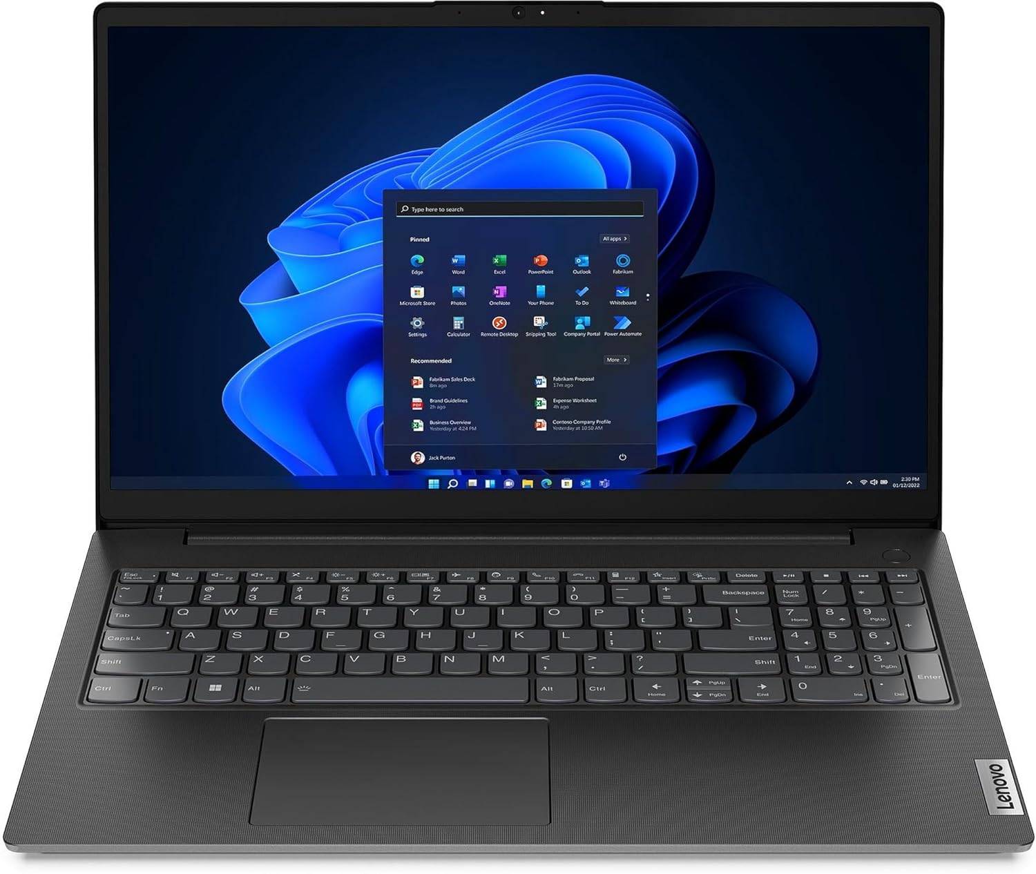 Notebook Lenovo V15 G4 con display FullHD da 15.6 pollici, tastiera completa e sistema operativo Windows 11, perfetto per uso professionale.