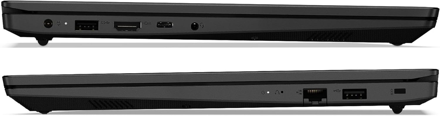 Dettaglio delle porte laterali del Lenovo V15 G4, tra cui HDMI, USB-C e Ethernet, per massima connettività nel bundle professionale.