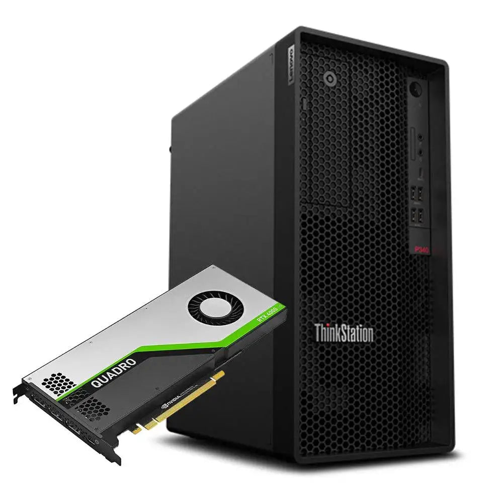 Workstation Lenovo ThinkStation P340 Tower con scheda grafica NVIDIA Quadro RTX 4000 da 8GB e processore Intel Core i9-10900K, ideale per CAD