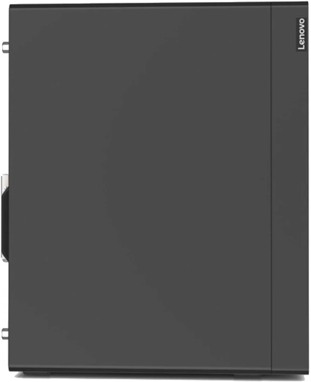 Vista laterale del Lenovo ThinkSystem ST50 V2 con pannello grigio scuro, design compatto e robusto per ambienti aziendali.