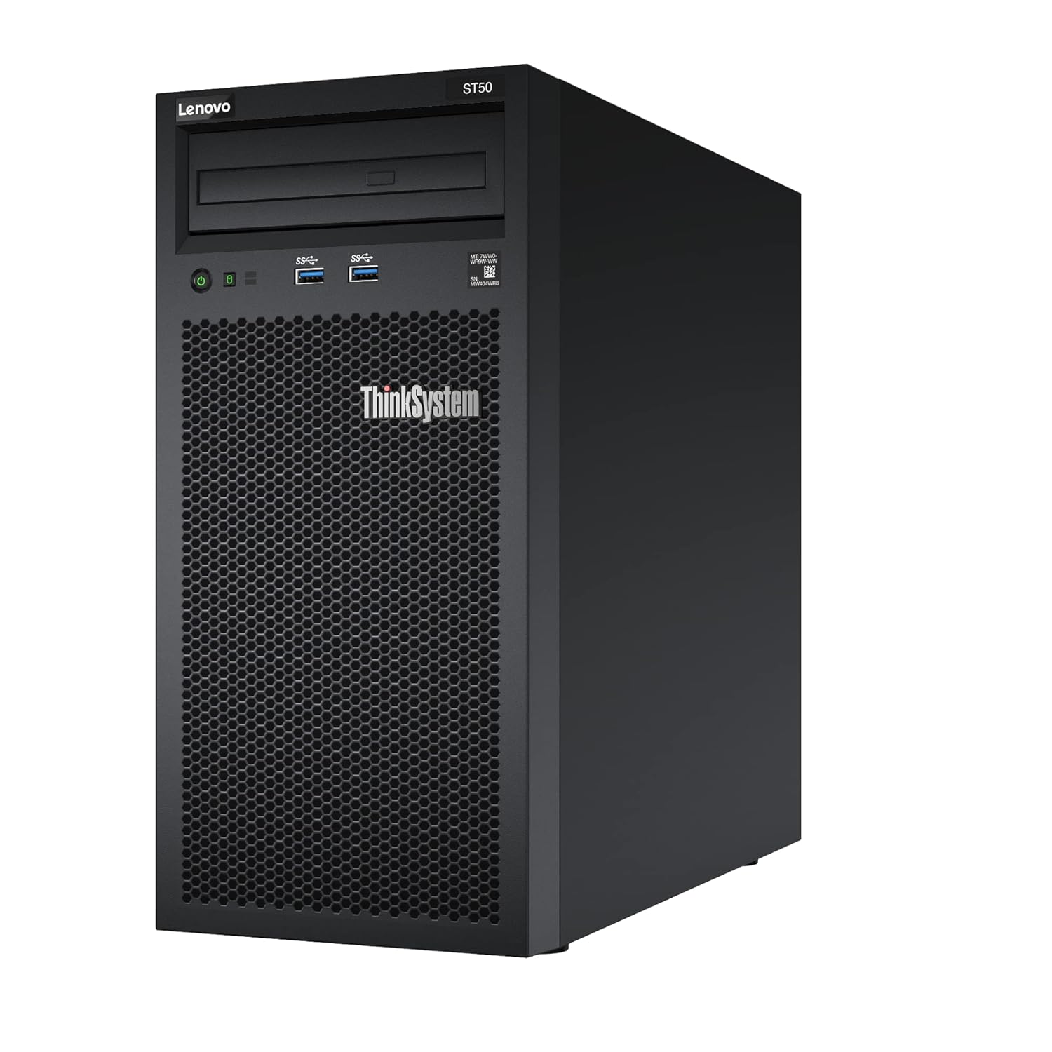 Lenovo ThinkSystem ST50 Ricondizionato - Server compatto con Intel Xeon, 32GB RAM e doppio SSD, perfetto per ambienti professionali.