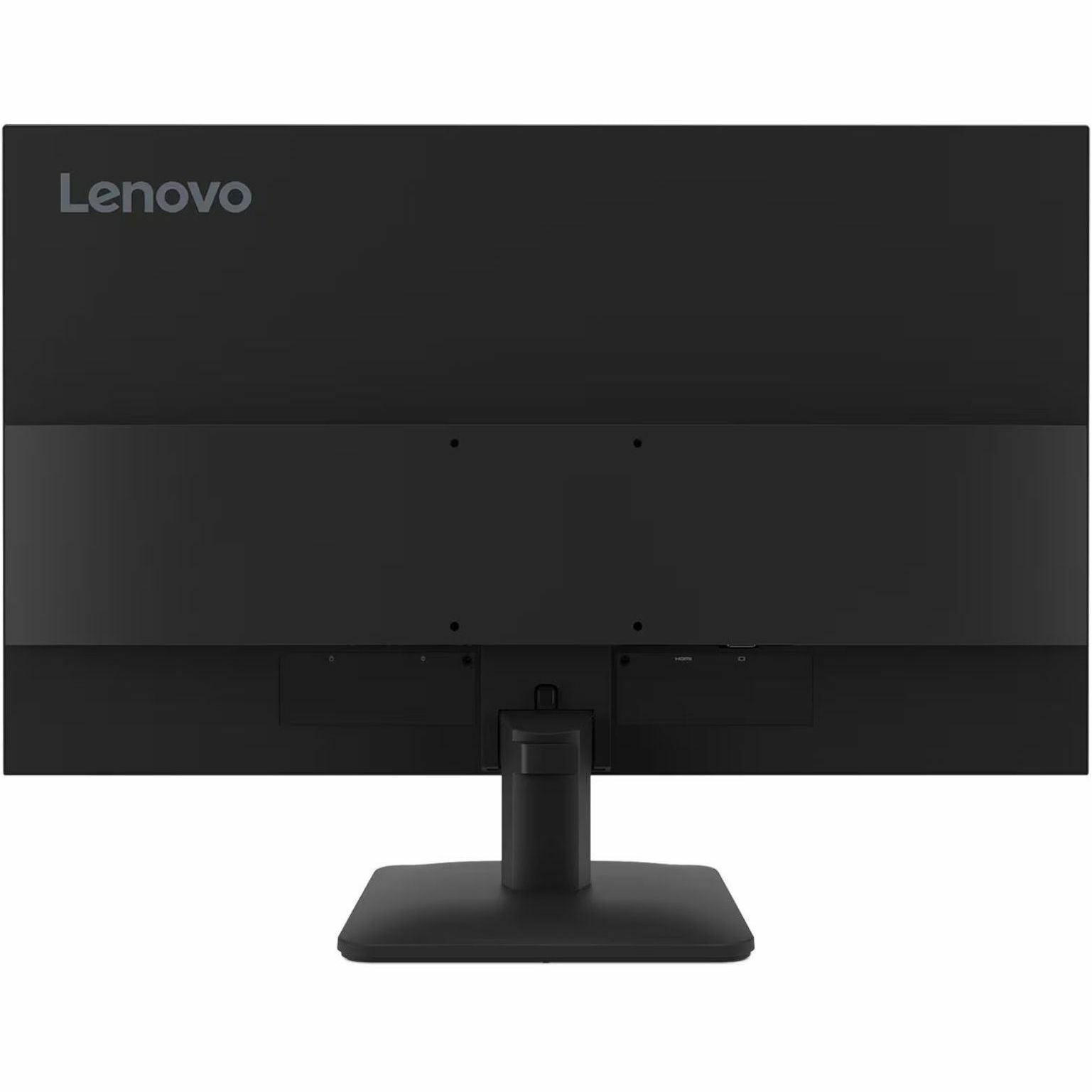 Parte posteriore del monitor Lenovo ThinkVision S27-4e da 27″ con supporto centrale e predisposizione per montaggio VESA.