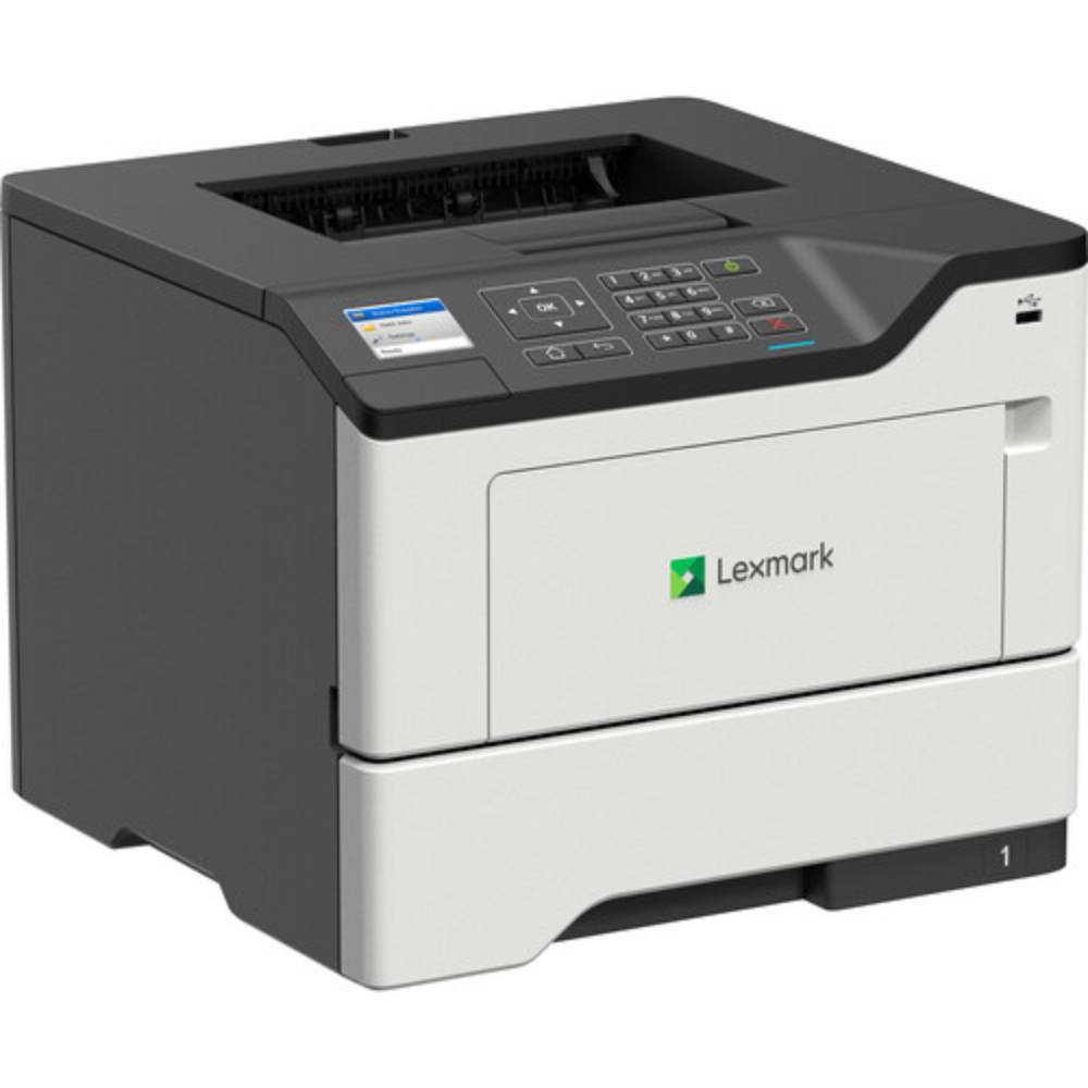 Stampante Lexmark MS621dn laser monocromatica A4 con rete Ethernet, pannello comandi LCD e stampa fronte/retro automatica, ideale per uffici.