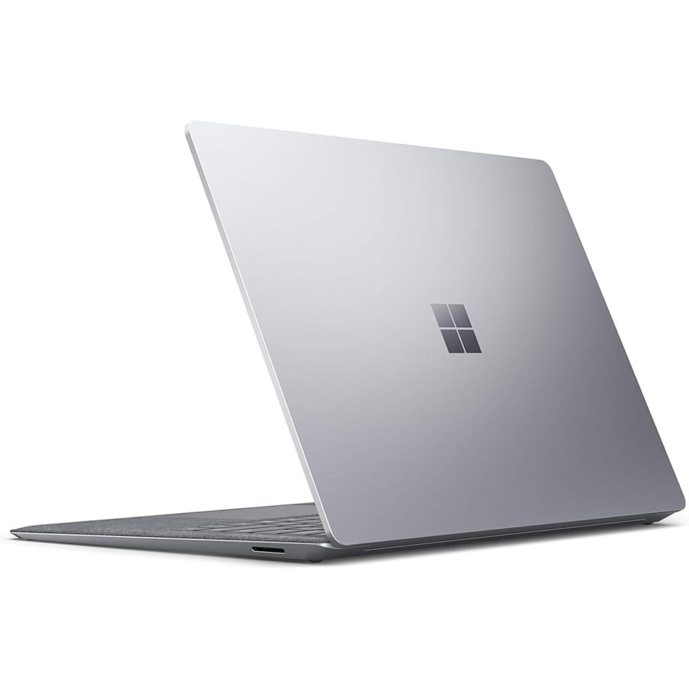 Retro in alluminio del Microsoft Surface Laptop 3 15'' con logo, notebook ricondizionato elegante e potente per uso quotidiano.