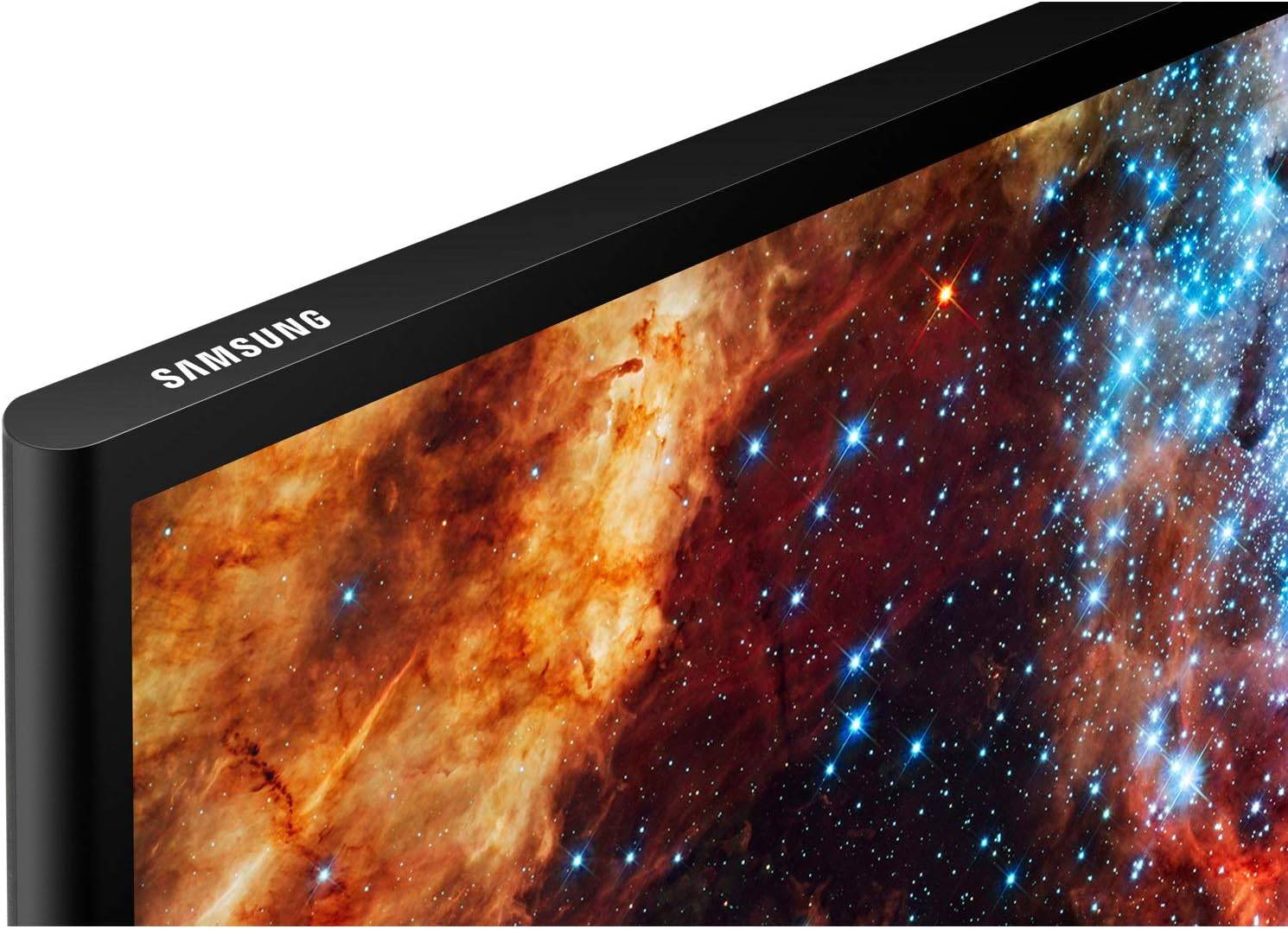 Dettaglio del bordo del Samsung DB49J Monitor 49 pollici con design elegante e logo Samsung, perfetto per ambienti professionali.