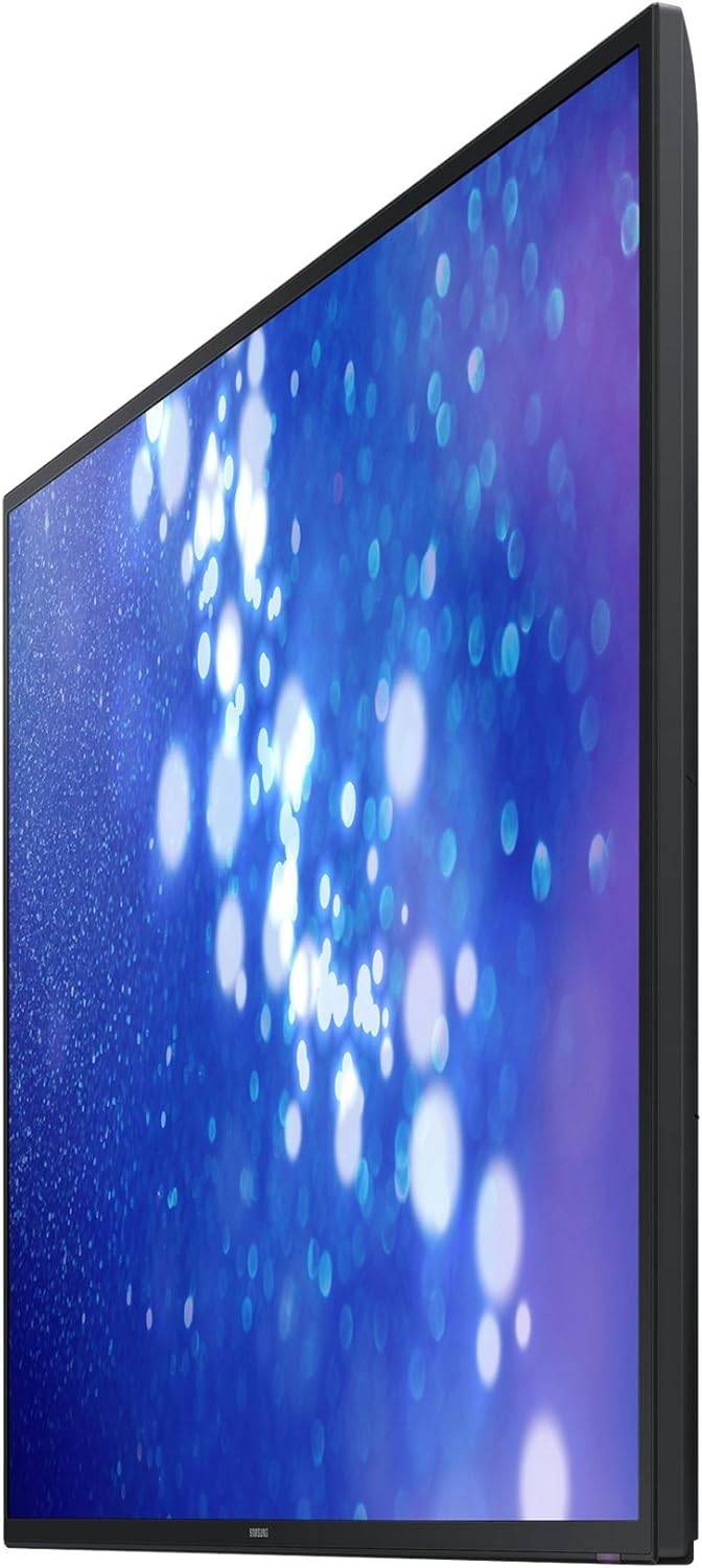 Display professionale Samsung DM65E 65 pollici FullHD con design sottile e cornice ridotta, perfetto per soluzioni di segnaletica digitale avanzata.