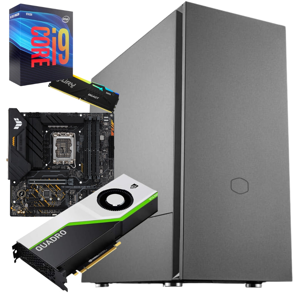PC CAD & Gaming Silencio | Intel Core i9-9900 | RAM 32GB | 2 TB SSD | Nvidia RTX 8000 48GB | Schalldichte Hülle für Windows 11 Pro