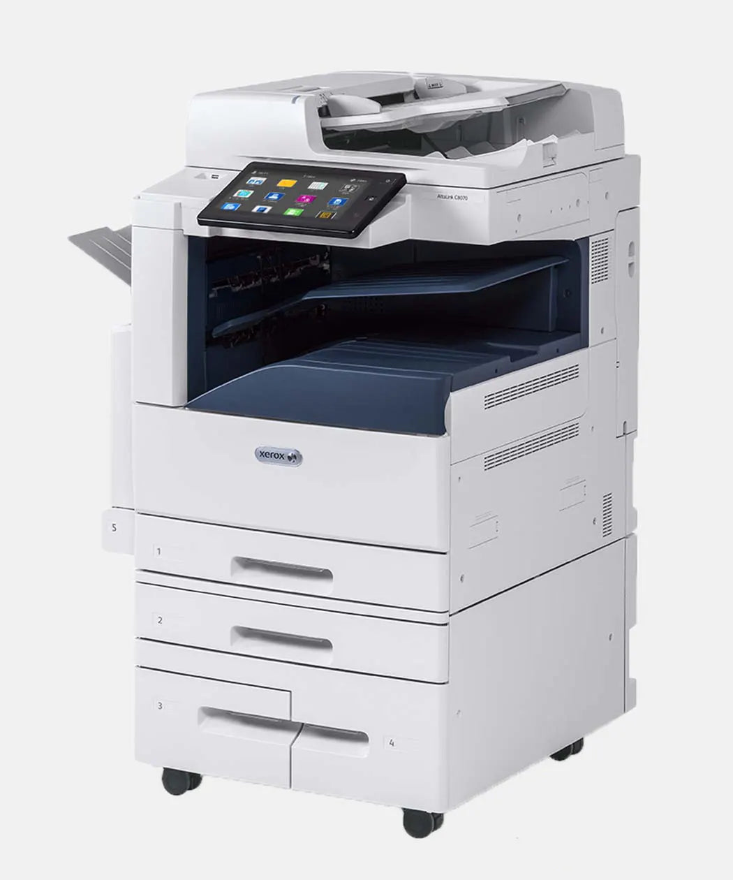 Stampante multifunzione laser Xerox AltaLink C8030 con alimentatore automatico, stampa fronte/retro e qualità 1200x2400 DPI per uso professionale.
