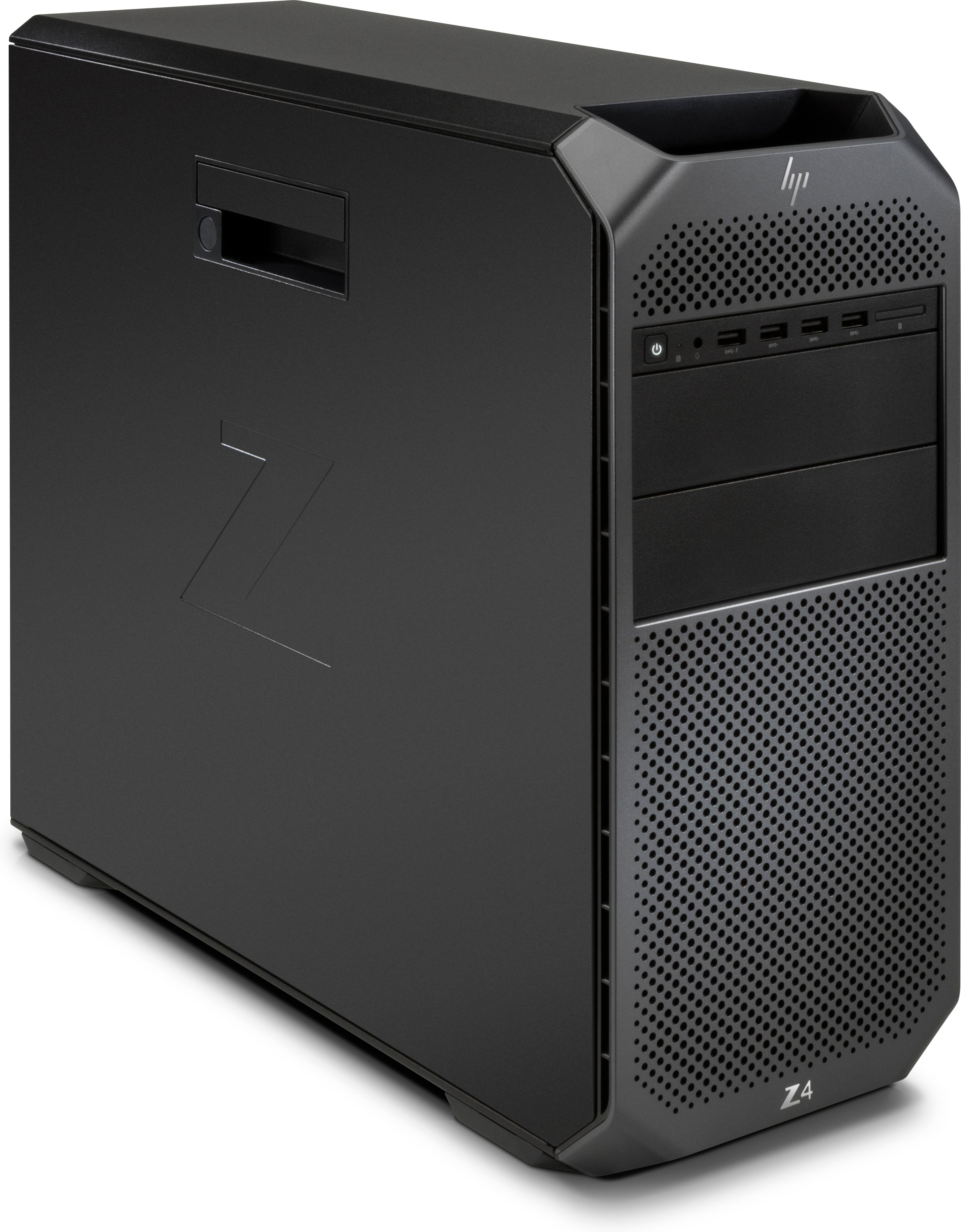 Workstation HP Z4 G4 Ricondizionata con case tower nero, ideale per professionisti che cercano potenza e versatilità in ambito grafico e tecnico.