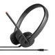 Cuffie Lenovo Stereo con microfono regolabile e jack 3.5mm, ideali per audio chiaro e comfort ergonomico in ambienti lavorativi e domestici.