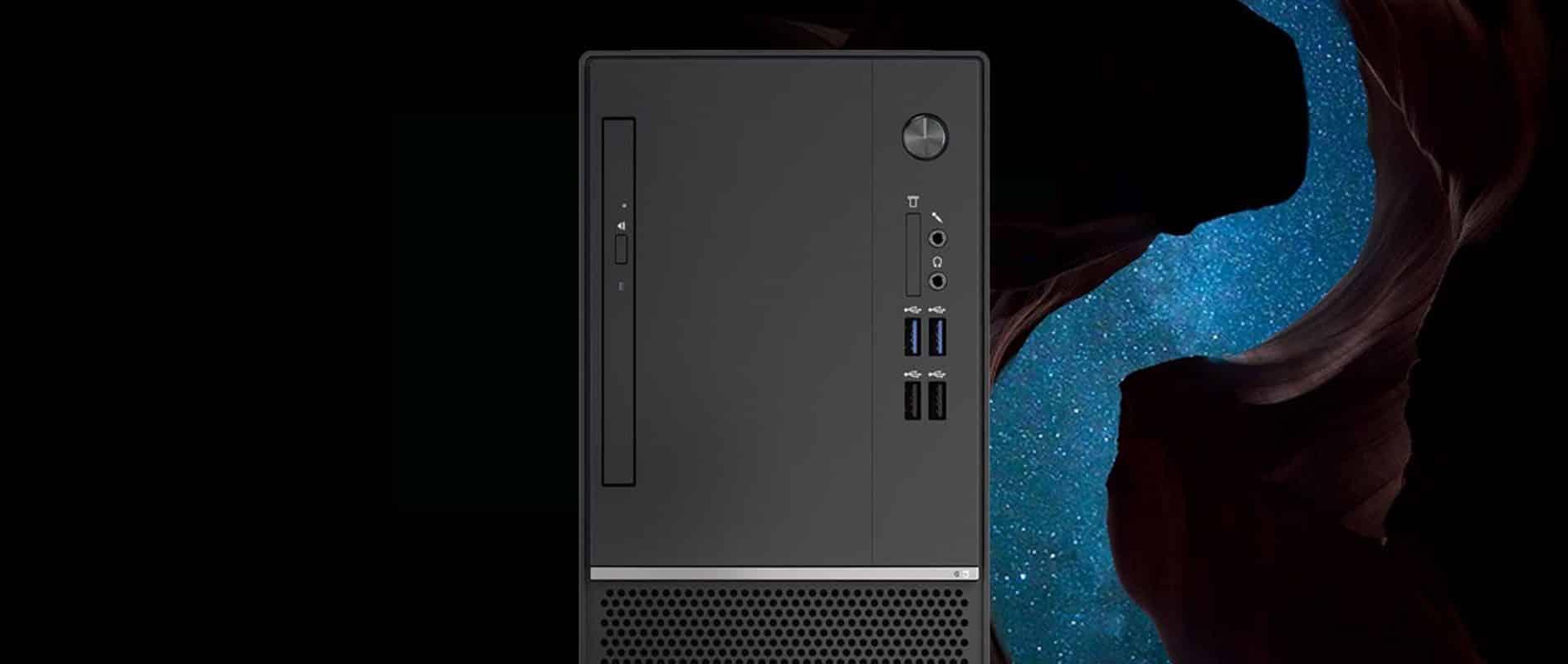 Computer fisso compatto con porte frontali, ideale per alte prestazioni