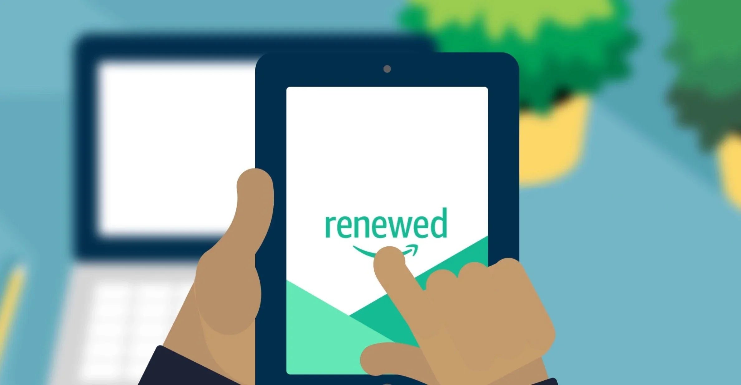 Testo alternativo (alt text) in italiano:Amazon Renewed su tablet: scopri pc usati e notebook ricondizionati