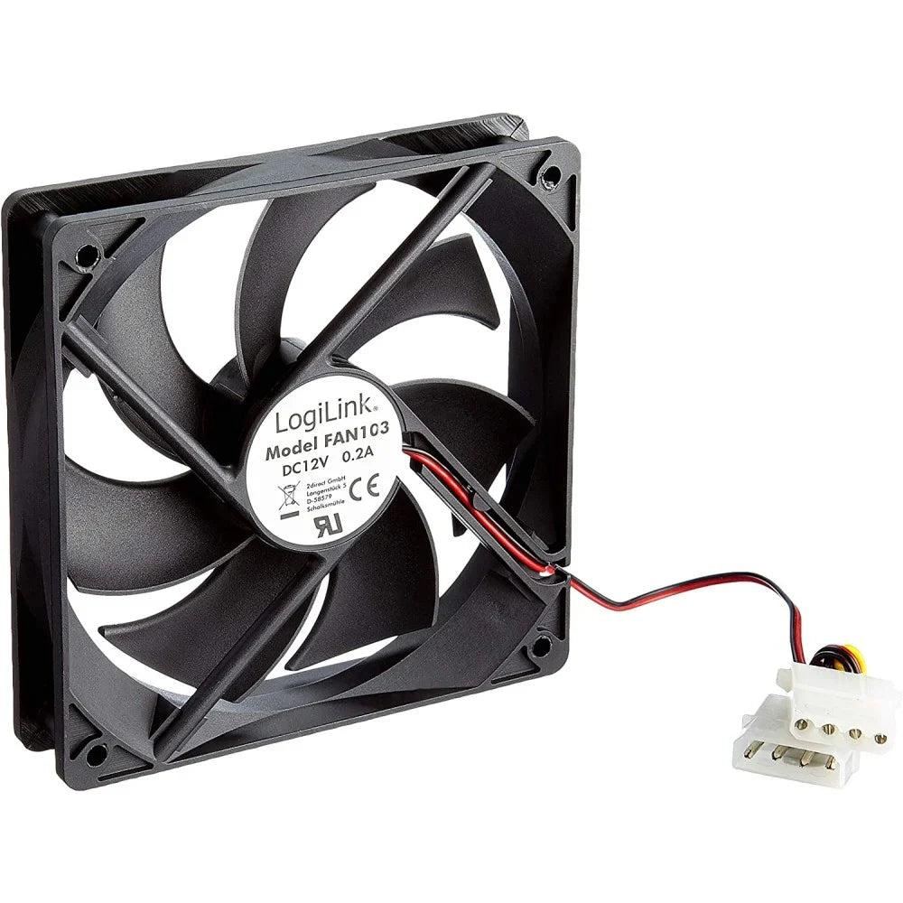 Ventola per PC LogiLink FAN103, 12V, design nero, connettore a 3 pin, raffreddamento efficiente.