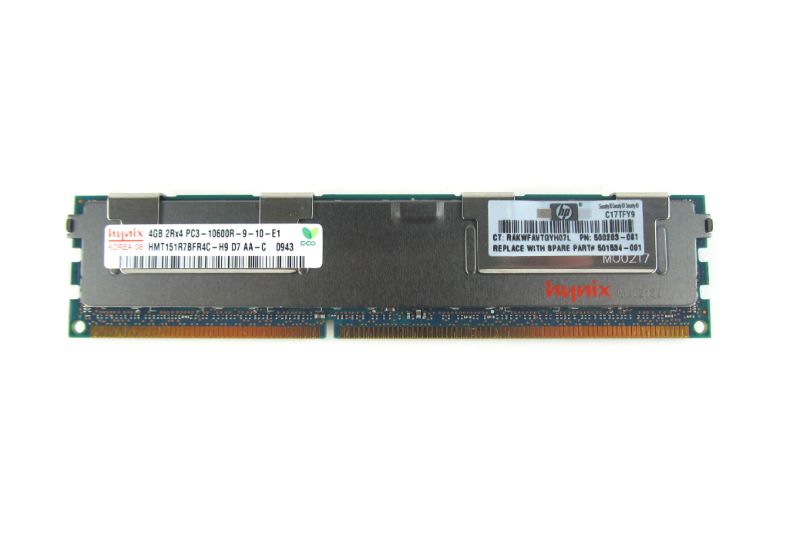 HP 500203-061 4GB 2RX4 PC3-10600R-9 Server Memory Kit 500685-B21