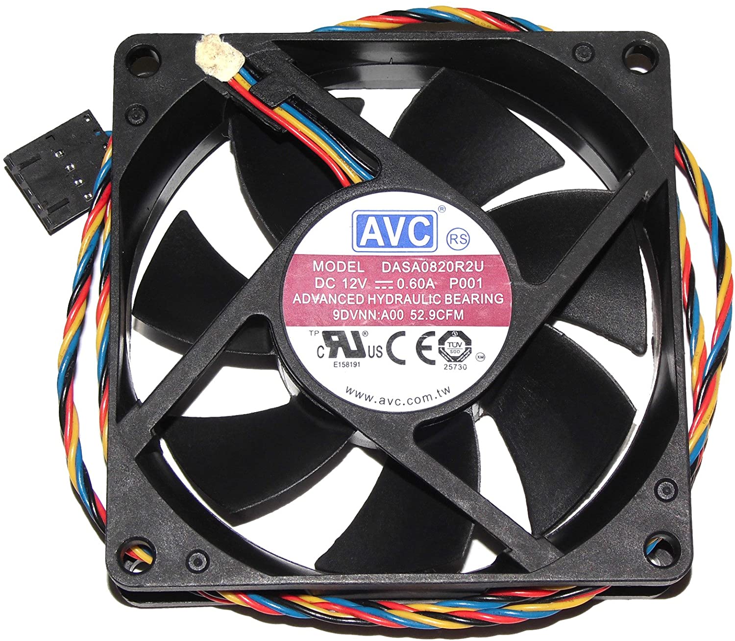 AVC Fan 80x80x20mm DASA0820R2U 12V 0.6A 8cm 4Wire 9DVNN Optiplex 790 990 SFF Case CPU Cooler Fan