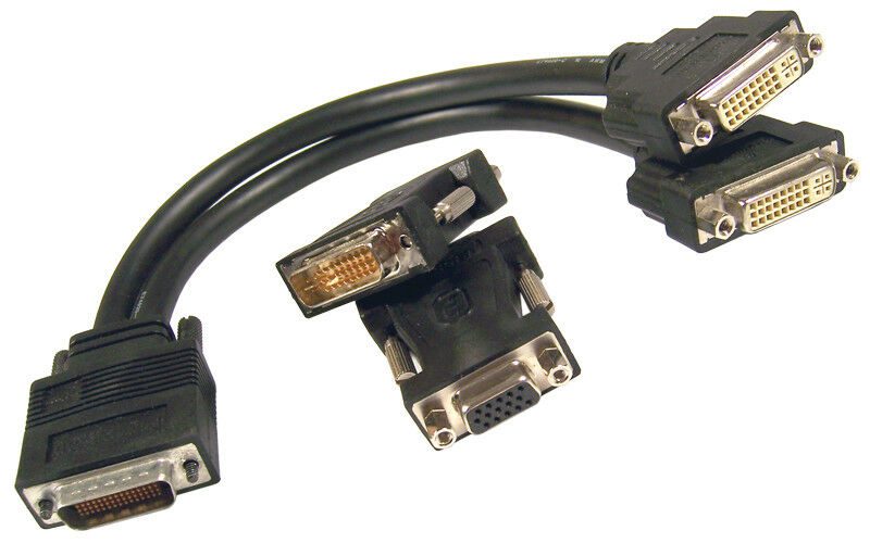 Matrox DMS-60 to Dual DVI with VGA Adapter F16123-00 Splitter Cable for G450 MMS