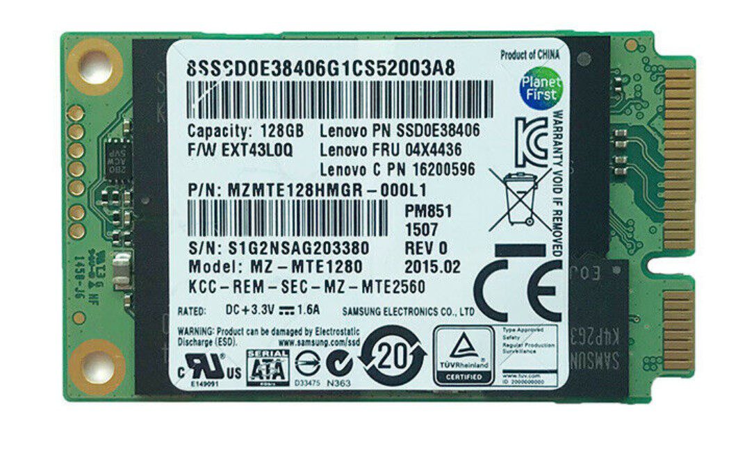 128 GB Samsung Solid State Drive SSD PM851 Original MT-MTE256D