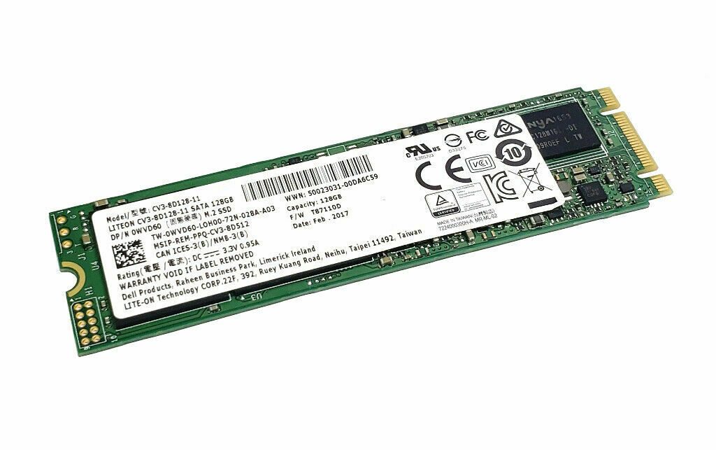 Lite-On CV3-8D128-11 128GB M.2 80mm SATA 3 SSD Dell P/N 0WVD60, WVD60