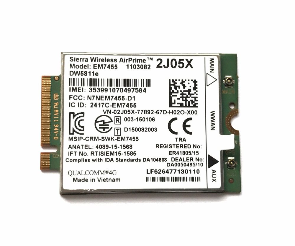 2J05X Dell Sierra Wireless Dw5811e Em7455 Qualcomm WWAN NGFF Card
