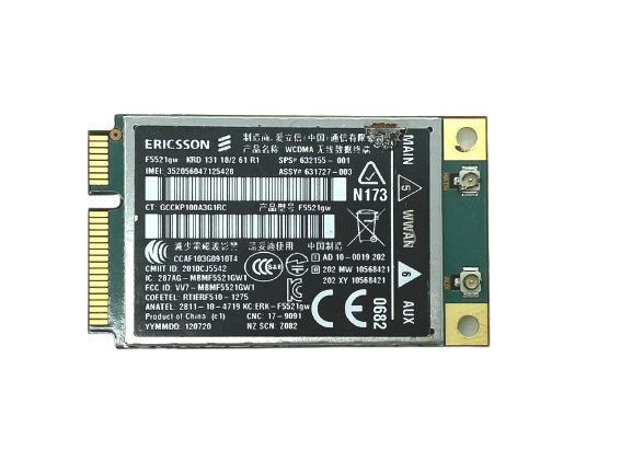 Lenovo THINKPAD F5521gw Ericsson 60Y3279 Wifi / WLAN Map / Mini-PCI Map