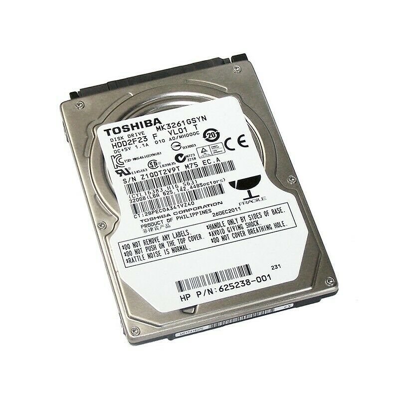 HARD DISK HDD 320GB SATA 2,5 NOTEBOOK TOSHIBA MK3261GSYN LAPTOP.