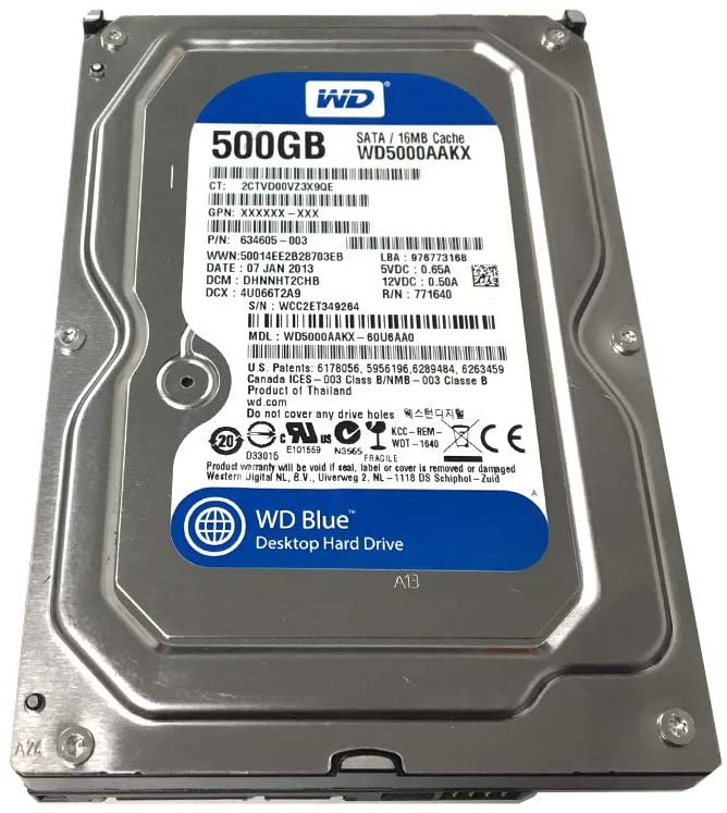 634605-003 / WD5000AAKX Festplatte – 500 GB WD XL500A SATA-3 EC0