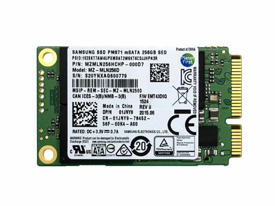 Hard Disk Samsung PM871 MZ-MLN2560 SSD mSATA 256GB MZMLN 256 H CHP Per Dell Lenovo Laptop