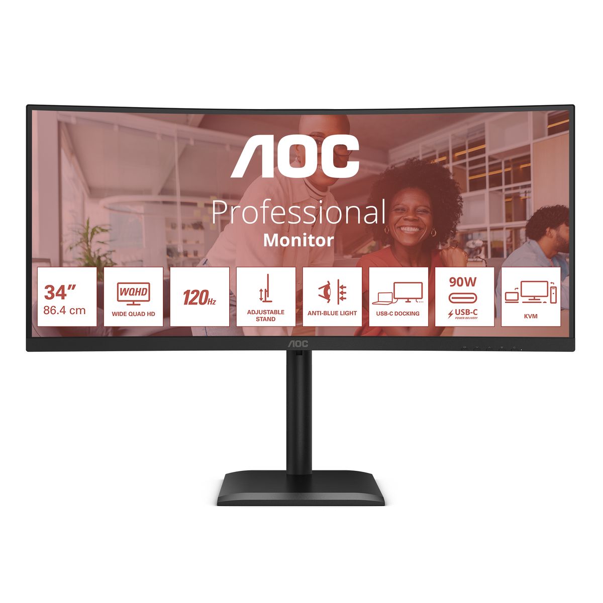 AOC 34 3440X1440 CURVO MULTIMED HDMIX2 DP USB