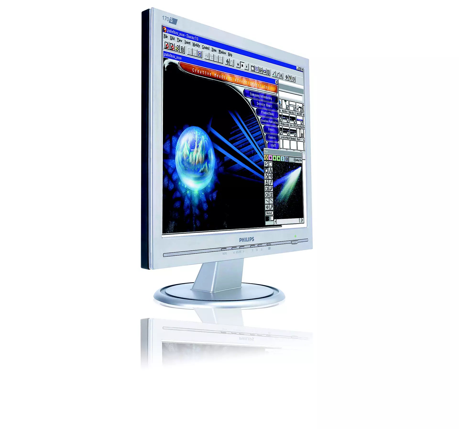 Philips 170A LCD-Monitor 17 Zoll 1280 x 1024 Pixel HD Helligkeit 300 cd/m2 Kontrast 800:1 Reaktionszeit 5 ms Perfekt für Ihr Büro