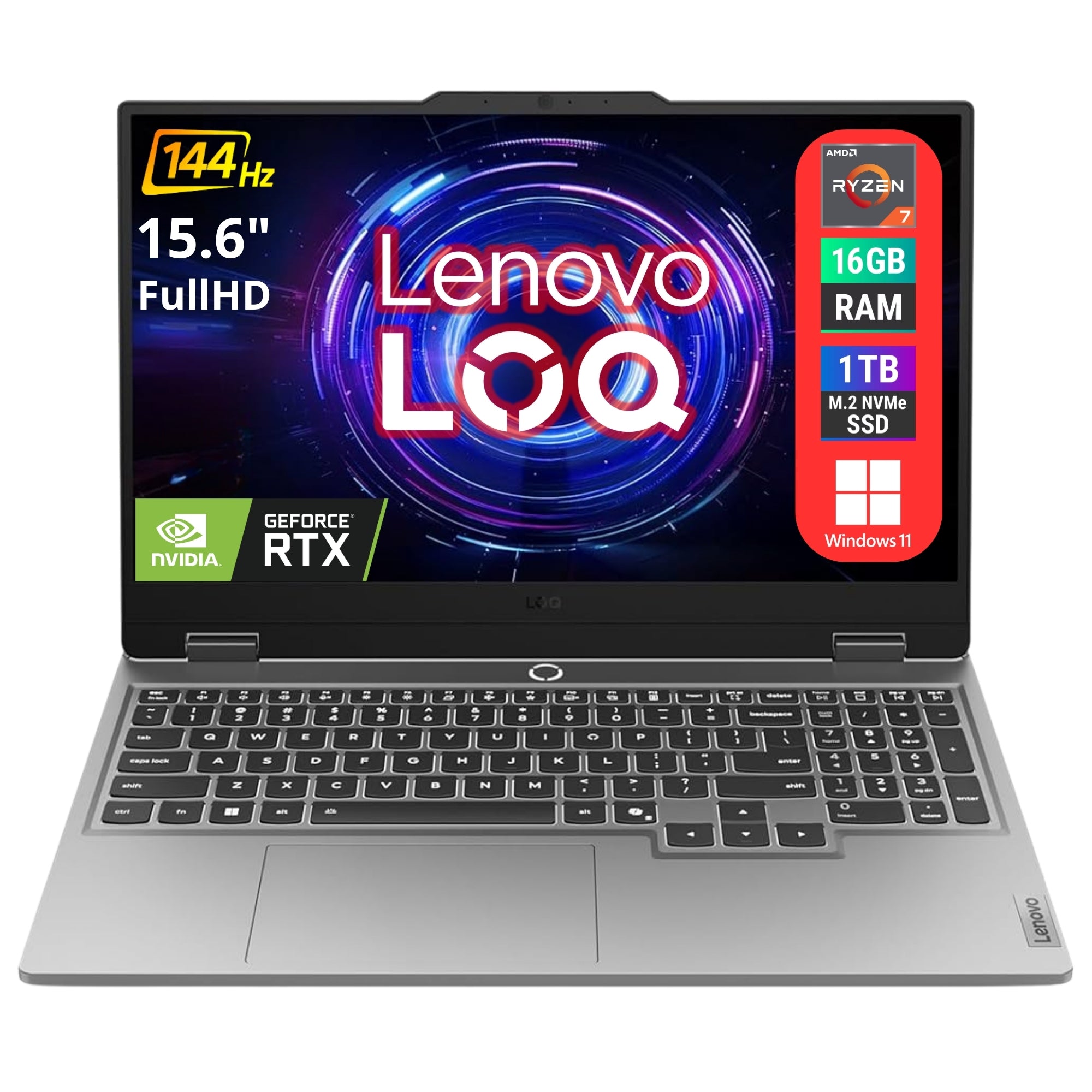 Lenovo LOQ Laptop Gaming 15.6" FHD 144Hz 15AHP10 | AMD Ryzen 7-250 | Ram 16GB | SSD 1TB | Nvidia RTX 5060 Windows 11 Prodotto NUOVO