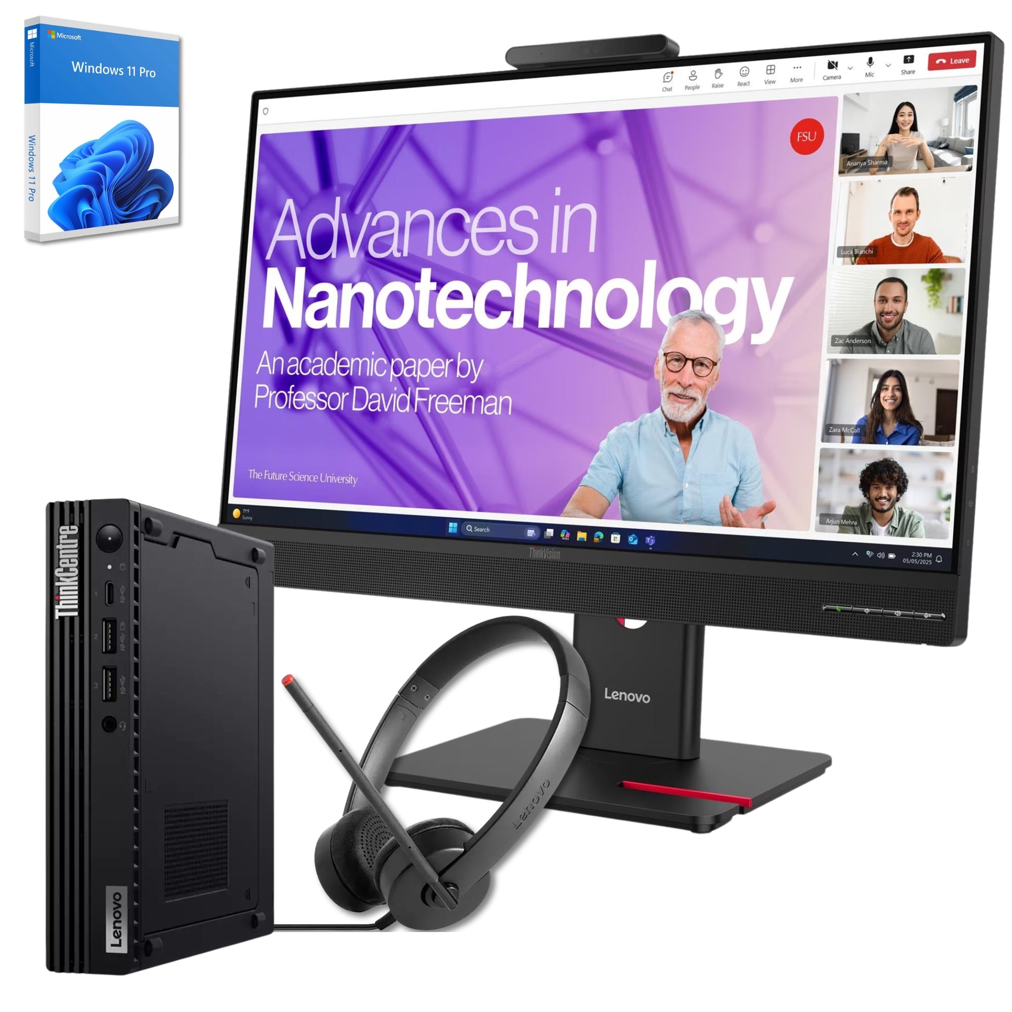 Bundle Lenovo ThinkCentre M80q Mini PC | Intel Core i5-10500T | 16GB RAM | 512GB SSD + Monitor 24" ThinkVision T24v Windows 11