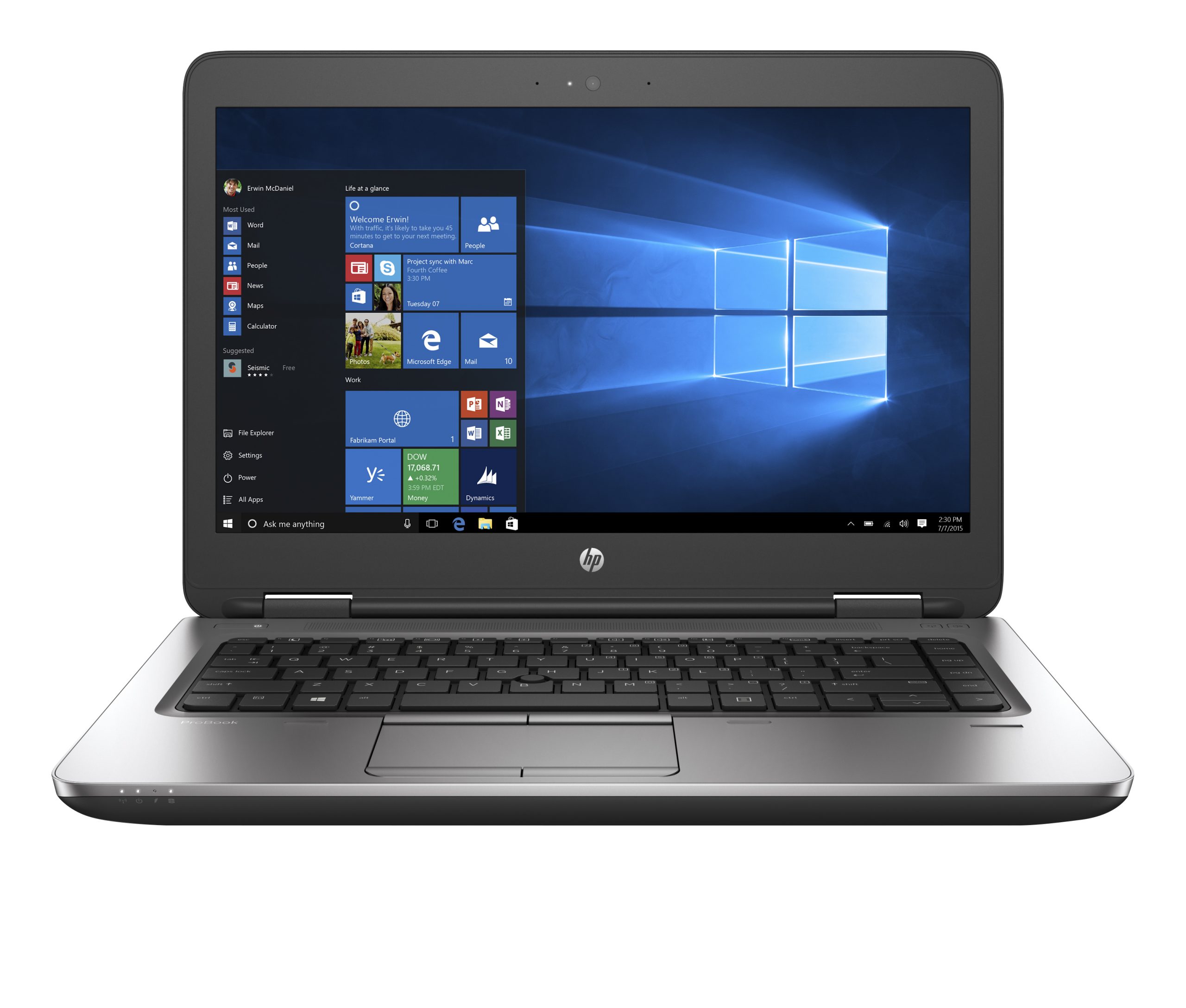 HP ProBook 645 G3 14″ HD-Notebook | AMD A6-8530B 2,3 GHz | SSD 256 GB | RAM 8 GB | Webcam-Tastatur ITA | HP D9Y32AA Dockingstation und kostenlose PC-Tasche | Windows 10 Pro